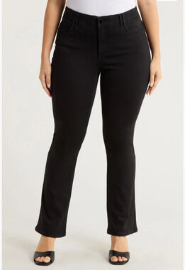 Democracy Jeans Womens 16W NEW Black Itty Bitty Boot Dazzle Stretch Denim Pants
